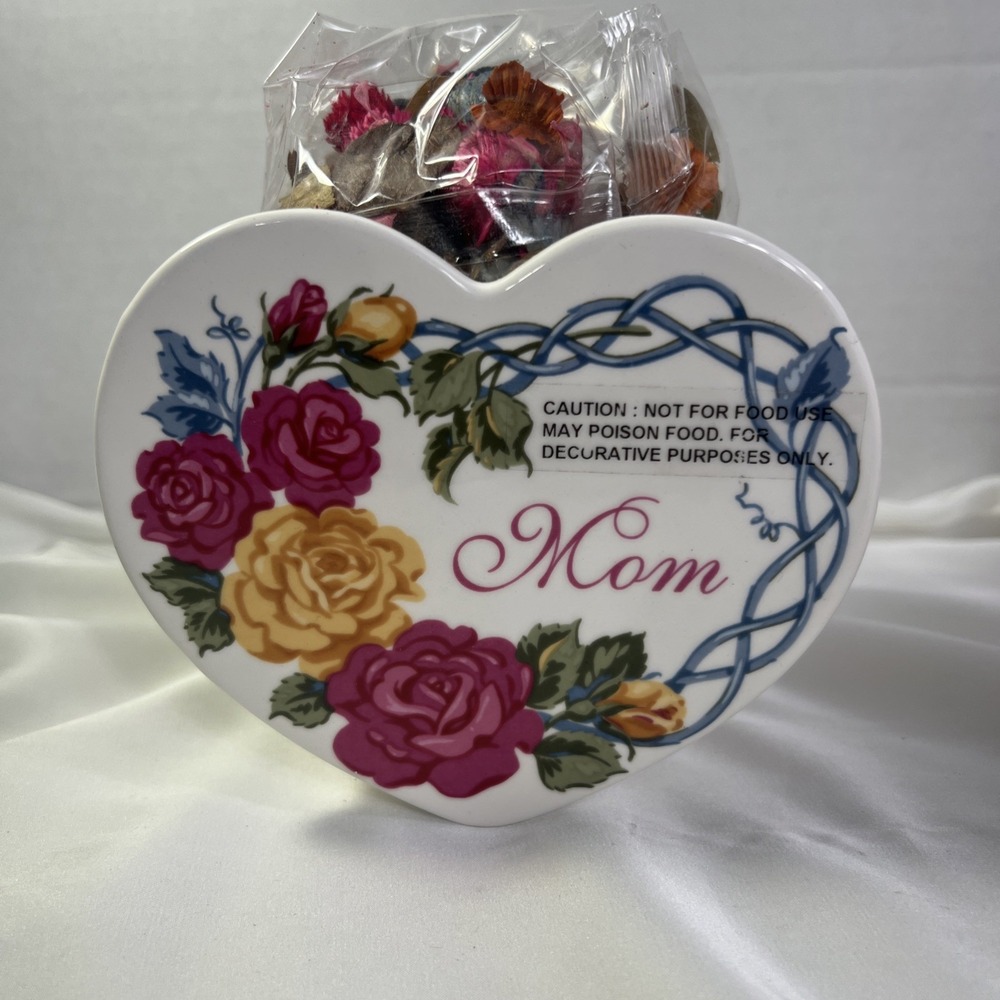 NEW Vintage Avon Porcelain Mom Planter Potpourri Scents In Bloom